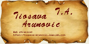Tiosava Arunović vizit kartica